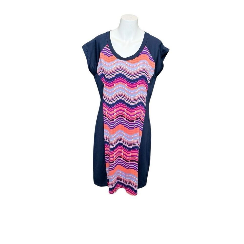 Title Nine navy blue striped dream dress size L. Style 130909